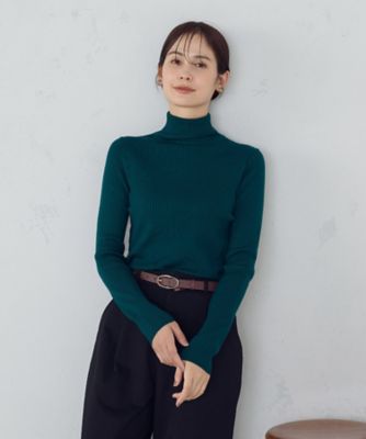 マシンウォッシャブル】ベーシック タートルネックリブニット