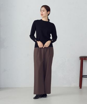 ウォッシャブル】ベーシック 袖ボタンニット（1274KM04