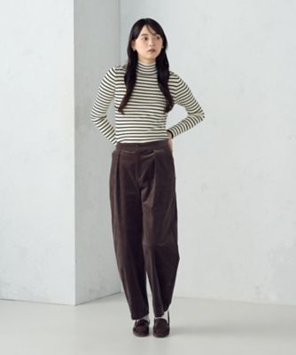 ウォッシャブル】ベーシック ボーダー ハイネックニット