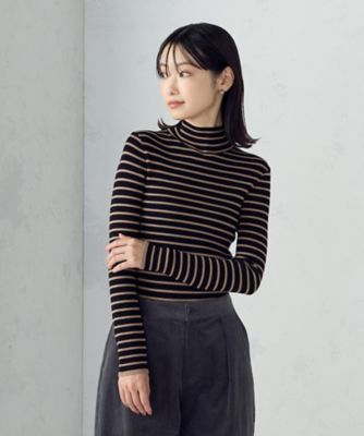 レディース Tomatsu チェックスリーピース+黒のハイネックセーター【4点セット】 ビス VIS 【洗える】ノルディック柄ハイネックニット （グレー（07