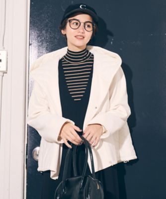 ウォッシャブル】ベーシック ボーダー ハイネックニット