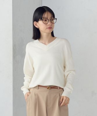 アンゴラ混／ヒップ丈／日本製】ニットプルオーバー