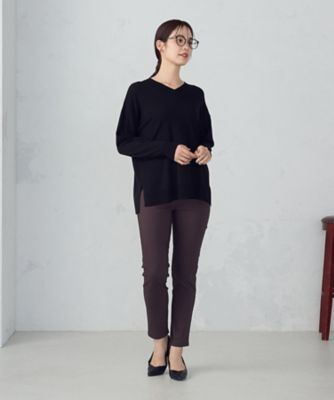 ウォッシャブル】ベーシック Vネックオーバーサイズニット