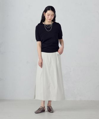 ウォッシャブル・UVカット】ベーシック 2WAYネック5分袖ニット