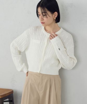 ＜COMME CA ISM (Women)＞【宮城舞さん着用】ケーブルクルーネックカーディガン（１２７４ＫＯ０５）