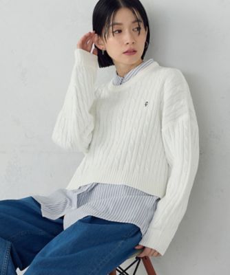 ワンポイント刺繍ケーブルニット（1274KO06） | COMME CA ISM