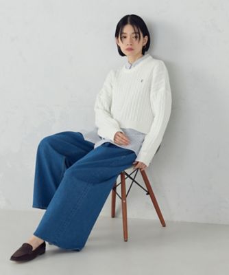 ワンポイント刺繍ケーブルニット（1274KO06） | COMME CA ISM