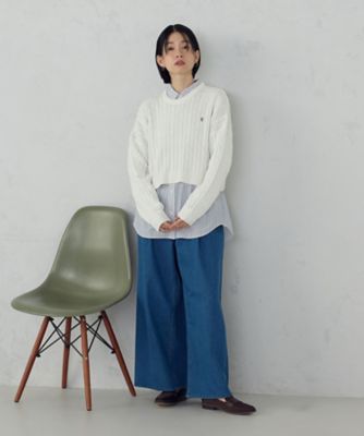 ワンポイント刺繍ケーブルニット（1274KO06） | COMME CA ISM