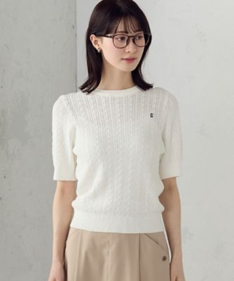 ＜COMME CA ISM (Women)＞ケーブル　クルーネックニット（１２７４ＫＯ０７）