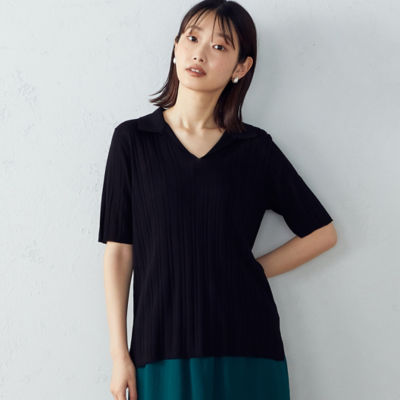 ＜COMME CA ISM (Women)＞スキッパー衿付き　ニット（１２７６ＫＡ０２）