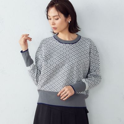 ＜COMME CA ISM (Women)＞ジャカードニット（１２７６ＫＡ１２）
