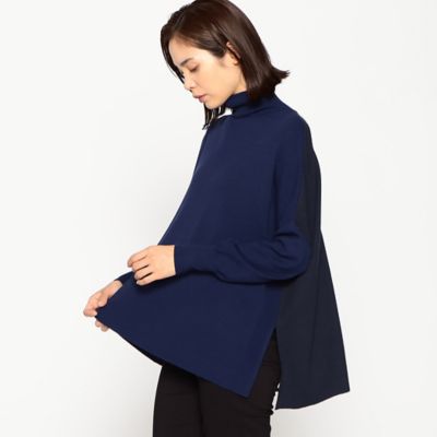 【希少デザイン】Sacai ニットポンチョ トグルボタン ネイビー M sacai - 【値下げしました】sacai ニットポンチョの通販 by