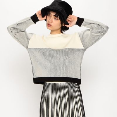 ＜COMME CA ISM (Women)＞【セットアップ対応】ストライプ柄ニット（１２７６ＫＥ０９）