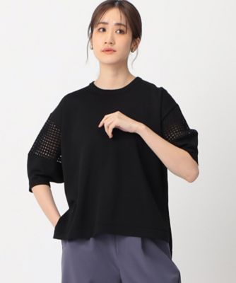 ＜COMME CA ISM (Women)＞ランタンスリーブ　メッシュニット（１２７６ＫＧ０５）