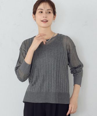 ＜COMME CA ISM (Women)＞シアー　ワイドリブニット（１２７６ＫＩ０３）