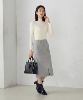 ベーシック ランダムリブ ハイネックニット（1276KK02