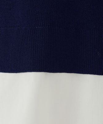 【マシンウォッシャブル】シャツレイヤード風　ドッキングニット（１２７６ＫＫ０４）