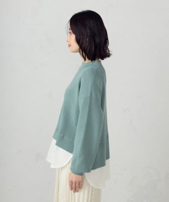 【マシンウォッシャブル】シャツレイヤード風　ドッキングニット（１２７６ＫＫ０４）
