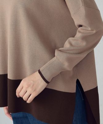 バイカラー クルーネックポンチョニット（1276KM05