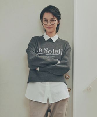 ウォッシャブル】スウェットライク ロゴニット（1276KM08