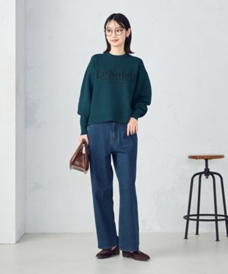 ウォッシャブル】スウェットライク ロゴニット（1276KM08