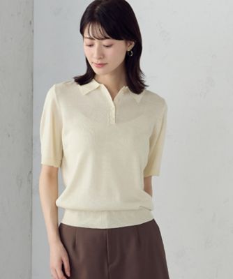 【美品・定価2.9万】ESTNATION ニットポロ L オフホワイト ニットポロ（1276KO06） | COMME CA ISM (Women)/コムサ