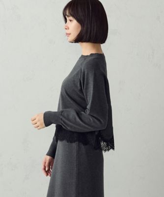 Pile Jacquard Plunge Knit Top 6F