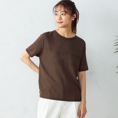 【SALE】COMME CA ISM (Women)/コムサ イズム ロゴ ニットTシャツ チャイロ トップス【三越伊勢丹/公式】