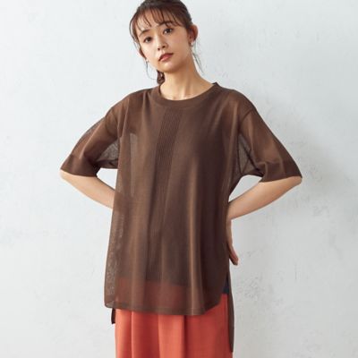 ＜三越伊勢丹/公式＞【SALE】COMME CA ISM (Women)/コムサ イズム シアー ニットチュニック チャイロ17 トップス【三越伊勢丹/公式】