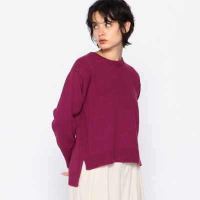 クルーネックカラーニット FREAK'S STORE/ビッグシルエット 片畦 クルーネック カラー