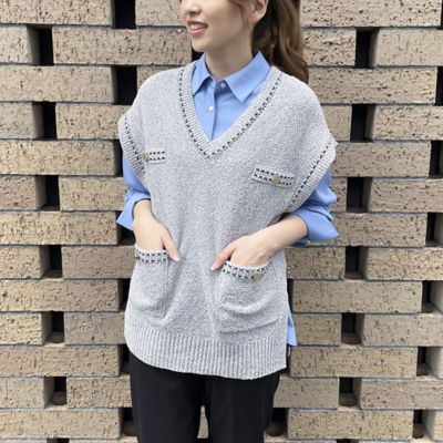 ＜COMME CA ISM (Women)＞ツイードニット　ベスト（１２７７ＫＥ０５）
