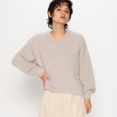 ＜COMME CA ISM (Women)＞シャギー　Ｖネック　ボリュームスリーブ　ニット（１２７７ＫＥ０６）