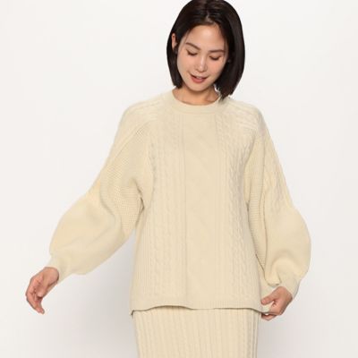 ＜COMME CA ISM (Women)＞【セットアップ対応】ケーブルニット（１２７７ＫＥ０７）