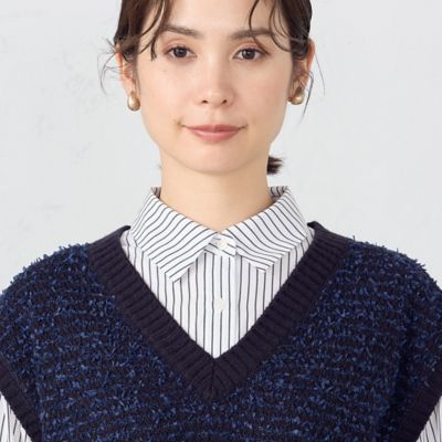 リボンヤーン　ツイード調　ニットベスト（１２７７ＫＧ０３）