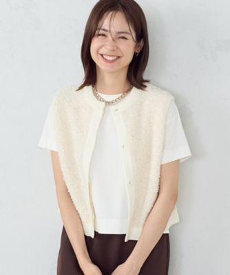 ＜COMME CA ISM (Women)＞２ＷＡＹリボンヤーン　ベスト（１２７７ＫＩ０６）