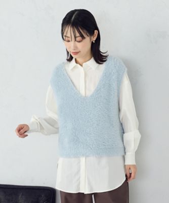 ウォッシャブル】シャギー ニットベスト（1277KM05） | COMME