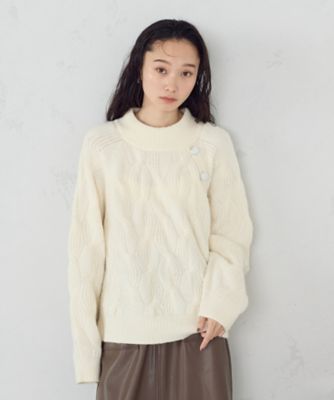 ＜COMME CA ISM (Women)＞ケーブル　ボタンニット（１２７７ＫＭ０８）