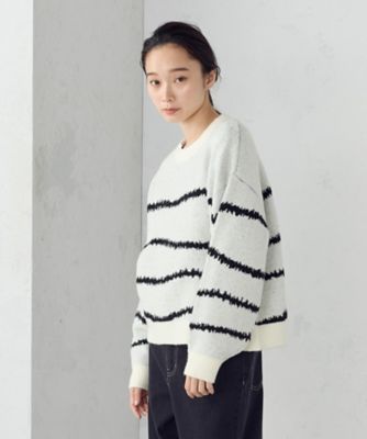 ＜COMME CA ISM (Women)＞【ウォッシャブル】アート柄ニット（１２７７ＫＭ１１）