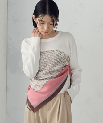 ＜COMME CA ISM (Women)＞ブロックカラーモノグラムスカーフ（１２８２ＲＯ０１）
