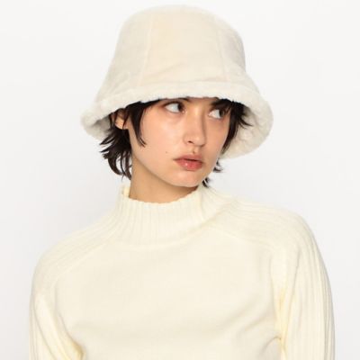 ＜COMME CA ISM (Women)＞フェイクファーバケットハット（１２８５ＲＥ０２）