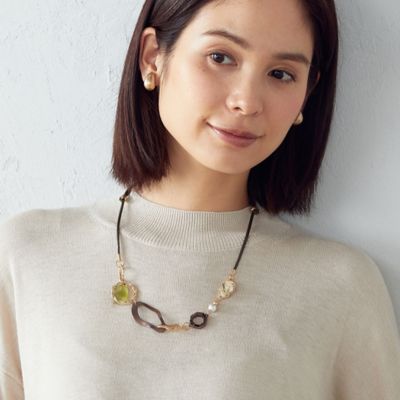 ＜COMME CA ISM (Women)＞ミックスパーツ　ネックレス（１２８６ＡＡ０４）