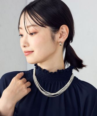 ＜COMME CA ISM (Women)＞３ＷＡＹ　プラスチックパール＆チェーンネックレス（１２８６ＡＭ０５）