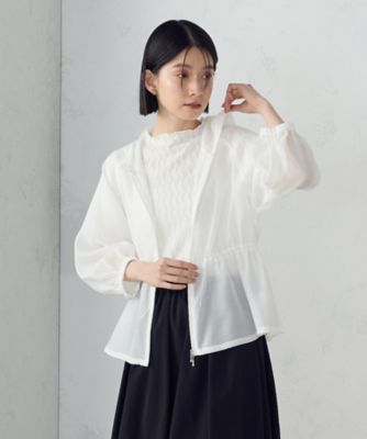 ＜COMME CA ISM (Women)＞ライト　シアーブルゾン（１２９０ＢＫ０２）