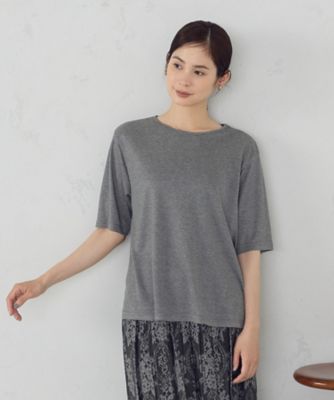 ＜COMME CA ISM (Women)＞ラメフライス　ボートネックカットソー（１２９０ＣＭ０２）