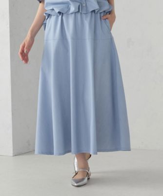 COMME CA ISM (Women)/コムサ イズム 切り替えフレア スカート/セットアップ対応(1290FM03) サックス ロングスカート【三越伊勢丹/公式】