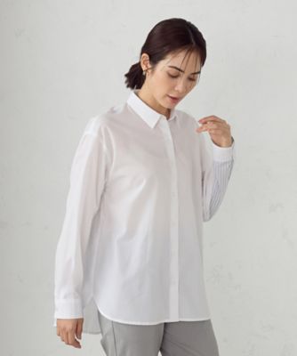 ＜COMME CA ISM (Women)＞ストライプコンビシャツ（１２９０ＩＫ０３）