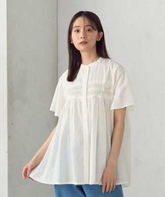 ＜COMME CA ISM (Women)＞インドコットン　ピンタックブラウス（１２９０ＩＫ０７）
