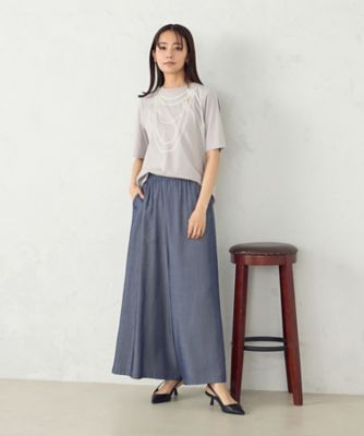 パールネックレスプリント　トロンプルイユＴシャツ（１２９０ＴＫ０２）