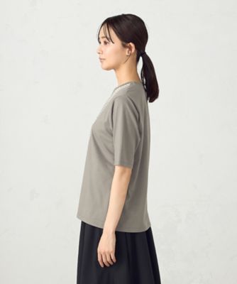 パールネックレスプリント　トロンプルイユＴシャツ（１２９０ＴＫ０２）