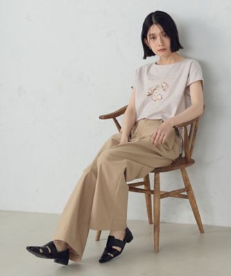 水彩タッチ　花プリントＴシャツ（１２９０ＴＫ０３）